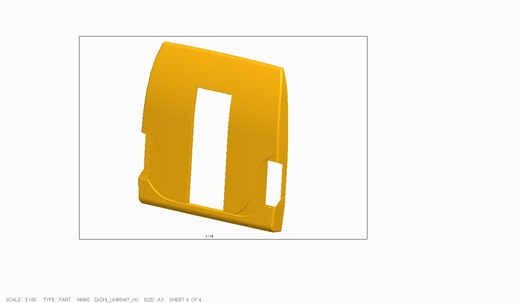 návrh zadní stěny autobusu v 3D programu Creo