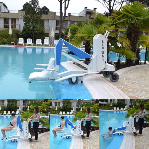 pojízdná sedačka pro spuštění do bazénu